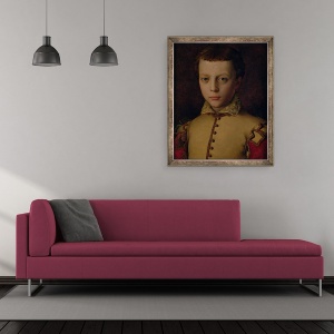 Tablou inramat - Agnolo di Cosimo Bronzino - Portretul lui Ferdinando de Medici 1549-1609 Ferdinand I, 50 x 60 cm - Img 2