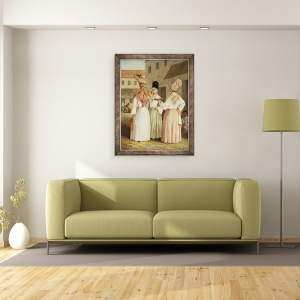 Tablou inramat - Agostino Brunias - O fata de Vest indian flori si alte doua femei gratuite de culoare, 60 x 80 cm - Img 2
