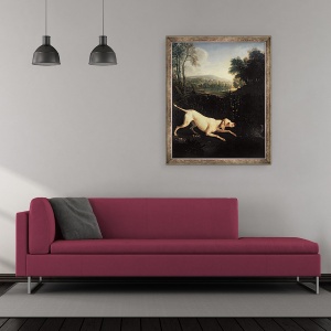 Tablou inramat - Alexandre-Francois Desportes - Cainele lui Louis al XIV-lea, 70 x 85 cm - Img 2