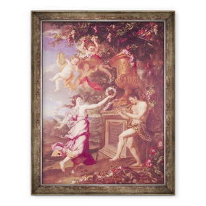 Tablou inramat - Alexandre Ubelesqui - Dansul unei nimfe si al unui satyr, 70 x 90 cm
