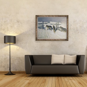 Tablou inramat - Alexei Steipanovitch Stepanov - Lupi, noapte de iarna, 60 x 80 cm - Img 2