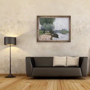 Tablou inramat - Alfred Sisley - Sena la Bougival I, 60 x 80 cm - Img 2