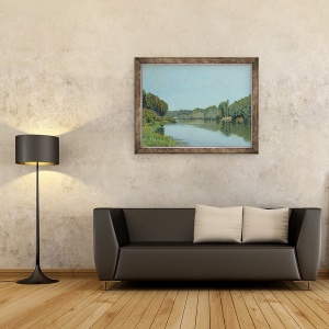 Tablou inramat - Alfred Sisley - Sena la Bougival II, 60 x 80 cm - Img 2