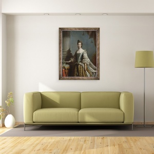 Tablou inramat - Allan Ramsay - Charlotte Sophia de Mecklenburg-Strelitz, 60 x 80 cm - Img 2