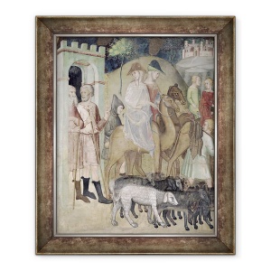 Tablou inramat - also Manfredi de Battilori Bartolo di Fredi - Calatoria lui Avraam si Lot, 50 x 60 cm