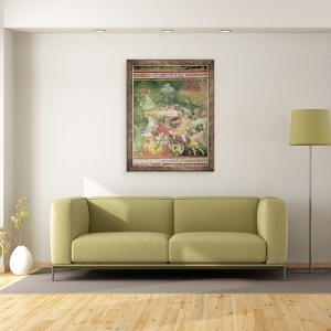 Tablou inramat - also Manfredi de Battilori Bartolo di Fredi - Traversarea Marii Rosii, detaliu al faraonului inecat cu armata sa, din Scene din Vechiul Testament, 70 x 90 cm - Img 2