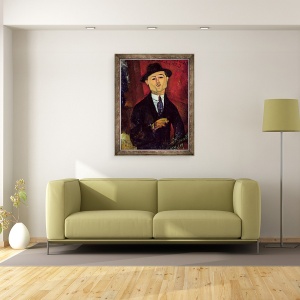 Tablou inramat - Amedeo Modigliani - Paul Guillaume 1893-1934 Novo Pilota, 60 x 80 cm - Img 2
