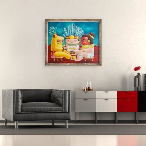 Tablou inramat - Andra Badea - Cacao fierbinte inainte de furtuna, 50 x 60 cm - Img 2