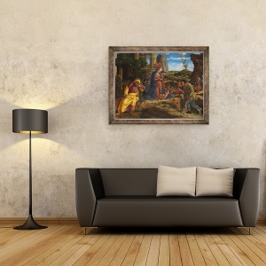 Tablou inramat - Andrea Mantegna - Adorarea Pastorilor, 70 x 90 cm - Img 2