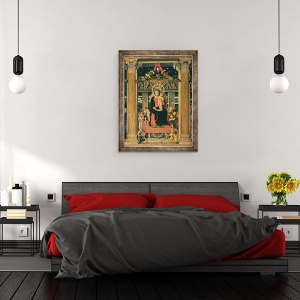 Tablou inramat - Andrea Mantegna - Fecioara si Copil cu ingeri, panou central din Altarul Sfantului Zeno din Verona, 60 x 80 cm - Img 3