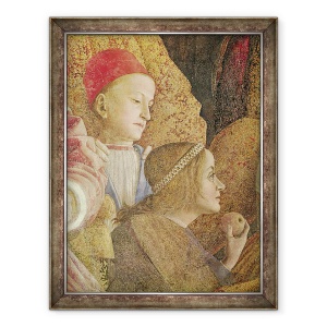 Tablou inramat - Andrea Mantegna - Marchizul Ludovico Gonzago al III-lea de Mantua impreuna cu familia si curtenii sai, detaliu al copiilor Gonzago, 70 x 90 cm