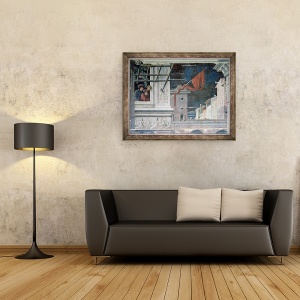 Tablou inramat - Andrea Mantegna - Martiriul Sfantului Christopher, detalii ale cladirilor, 60 x 80 cm - Img 2