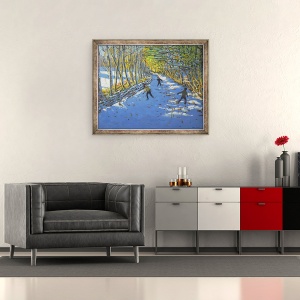 Tablou inramat - Andrew Macara - Arbori galbeni, Alnestree Park, 50 x 60 cm - Img 2
