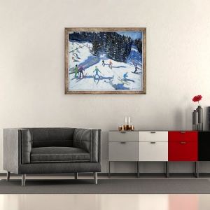Tablou inramat - Andrew Macara - La mijlocul diminetii pe Piste, 50 x 60 cm - Img 2