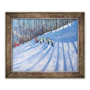 Tablou inramat - Andrew Macara - Lectie de schi, Tignes, Franta, 50 x 60 cm