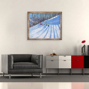 Tablou inramat - Andrew Macara - Lectie de schi, Tignes, Franta, 50 x 60 cm - Img 2