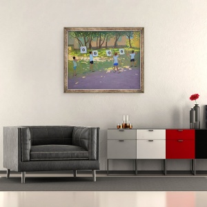 Tablou inramat - Andrew Macara - Practica tir cu arcul, 50 x 60 cm - Img 2