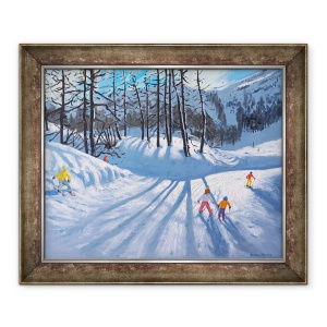 Tablou inramat - Andrew Macara - Umbre lungi de copaci si schiori, Tignes, 2016-2019, 70 x 85 cm