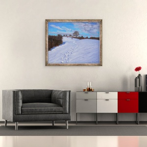 Tablou inramat - Andrew Macara - Urme de pasi in zapada, 50 x 60 cm - Img 2