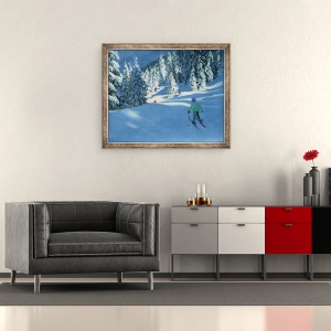 Tablou inramat - Andrew Macara - Zapada proaspata, Morzine, 50 x 60 cm - Img 2