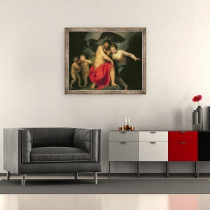 Tablou inramat - Andries Lens - Zeus si Hera pe muntele Ida, 50 x 60 cm - Img 2