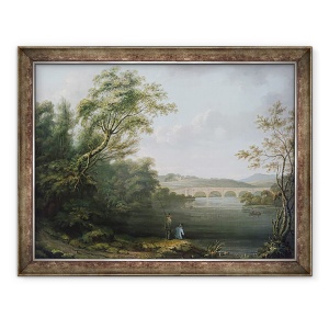 Tablou inramat - Anonymous - Peisaj englezesc cu pescari, 60 x 80 cm