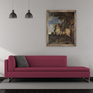 Tablou inramat - Anthony van Dyck - Portret Ecvestru De Carol I, 50 x 60 cm - Img 2