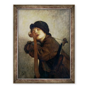 Tablou inramat - Antoine Auguste Ernest Herbert - Micul violonist dormind, 70 x 90 cm