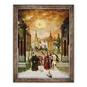 Tablou inramat - Antoine Caron - Dionisie Areopagitul Convertirea filozofilor pagani, 60 x 80 cm