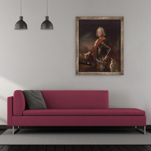 Tablou inramat - Antoine Pesne - Portret De Christian August, Print De Anhalt-Zerbst, 70 x 85 cm - Img 2