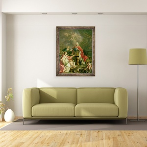 Tablou inramat - Antonio Gonzalez Ruiz - Ferdinand VI 1713-59 ca patron al artelor si stiintelor, 60 x 80 cm - Img 2