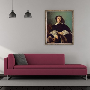 Tablou inramat - Antonio Puccinelli - Portretul Contesei G. Tempestini, 50 x 60 cm - Img 2