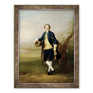 Tablou inramat - Arthur Devis - Domnul cu un tun, 70 x 90 cm
