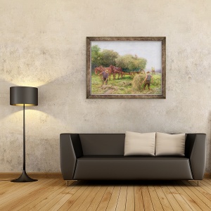 Tablou inramat - Arthur Hopkins - Haymaking, 70 x 90 cm - Img 2
