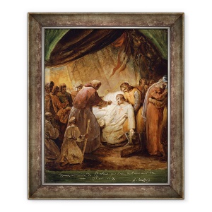 Tablou inramat - Ary Scheffer - Ultima impartasanie a Sfantului Ludovic, 70 x 85 cm