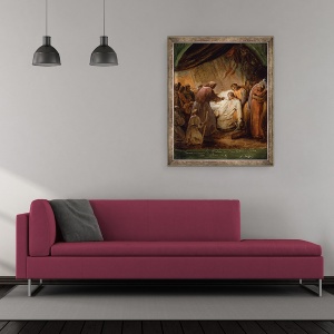 Tablou inramat - Ary Scheffer - Ultima impartasanie a Sfantului Ludovic, 70 x 85 cm - Img 2