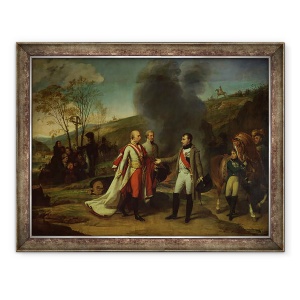 Tablou inramat - Baron Antoine Jean Gros - intalnire intre Napoleon I 1769-1821 si Francisc al II-lea 1768-1835 dupa batalia de la Austerlitz, 70 x 90 cm