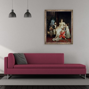 Tablou inramat - Baron Gerard, Francois Pascal Simon - Caroline Bonaparte 1782-1839 si copiii ei, 50 x 60 cm - Img 2