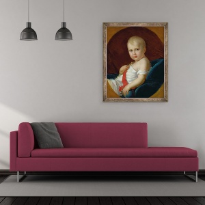 Tablou inramat - Baron Gerard, Francois Pascal Simon - Portretul lui Napoleon, Printul Imperial si Regele Romei, 50 x 60 cm - Img 2