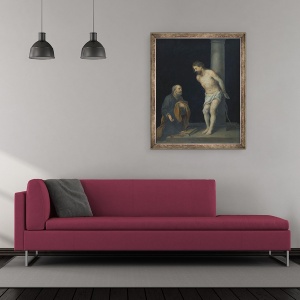 Tablou inramat - Bartolome Esteban Murillo - Hristos la Coloana, 70 x 85 cm - Img 2