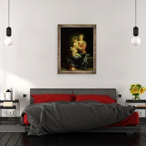 Tablou inramat - Bartolome Esteban Murillo - Madonna si Copilul, 70 x 90 cm - Img 3