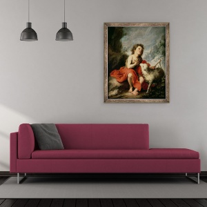 Tablou inramat - Bartolome Esteban Murillo - Sfantul Ioan Botezatorul ca un copil, 50 x 60 cm - Img 2