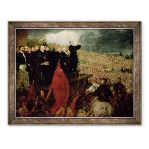 Tablou inramat - Benjamin Robert Haydon - Reuniunea Sindicatelor de pe Dealul Newhall, Birmingham, 70 x 90 cm
