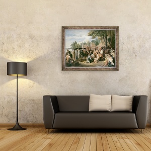 Tablou inramat - Benjamin West - Tratatul lui William Penn cu indienii in noiembrie 1683, 60 x 80 cm - Img 2