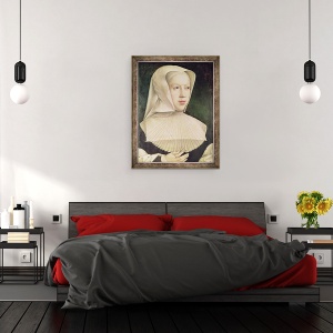 Tablou inramat - Bernard van Orley - Marguerite de Habsbourg 1480-1530 Ducesa de Savoia, 70 x 90 cm - Img 3