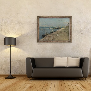 Tablou inramat - Berthe Morisot - Portul de la Cherbourg, 60 x 80 cm - Img 2