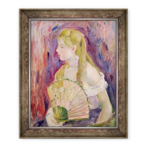 Tablou inramat - Berthe Morisot - Tanara fata cu un ventilator, 50 x 60 cm
