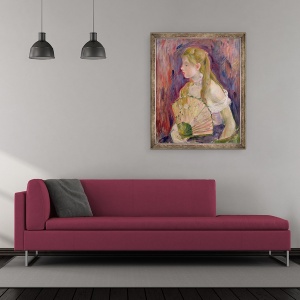 Tablou inramat - Berthe Morisot - Tanara fata cu un ventilator, 50 x 60 cm - Img 2