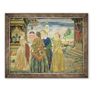 Tablou inramat - Boris Mikhailovich Kustodiev - Negustor Femei, 70 x 90 cm
