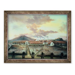 Tablou inramat - C. Bauer - O plantatie de zahar in sudul Trinidad, 70 x 90 cm